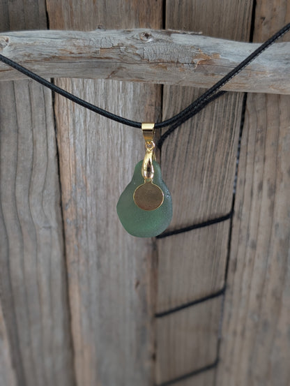 Green Beach Glass Necklace