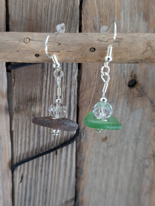 Beach Glass Dangle Earrings