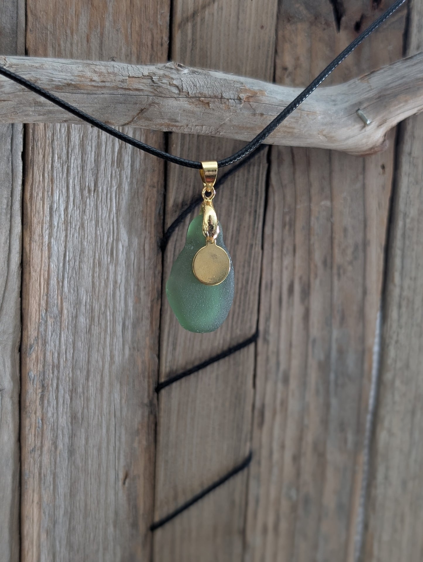Green Beach Glass Necklace