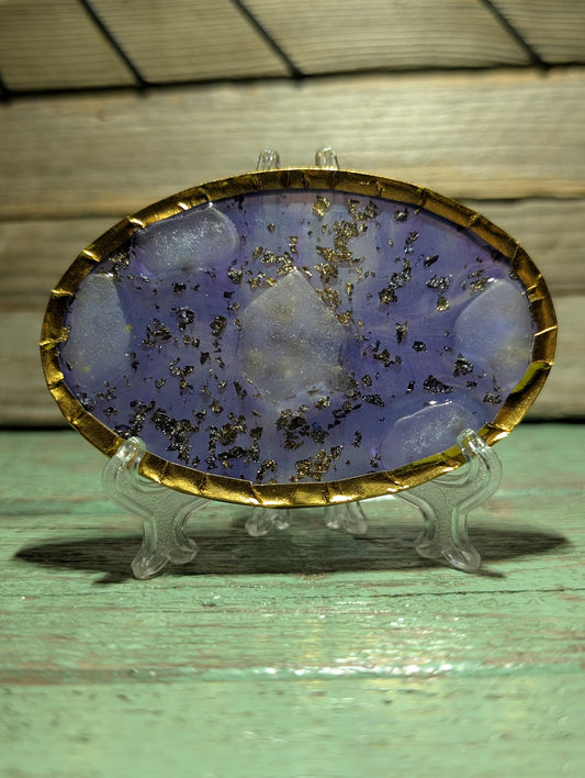 Purple Oval Beach Glass Decor