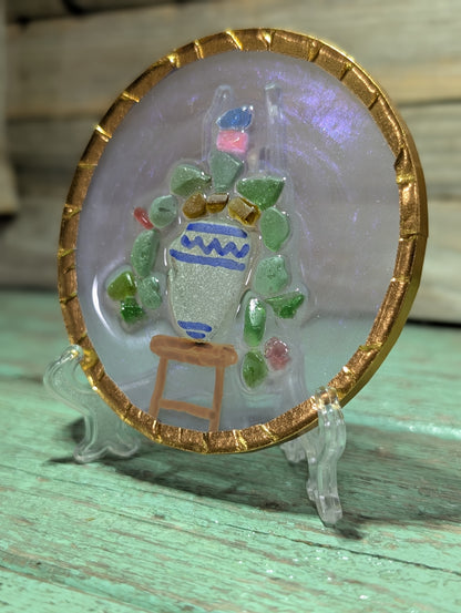 Beach Glass Hanging Flowers Decor