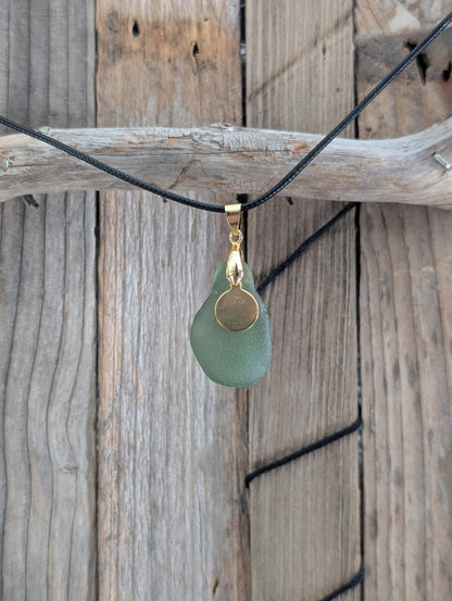 Green Beach Glass Necklace