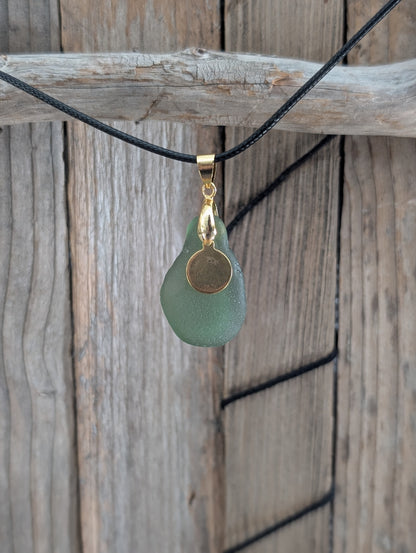 Green Beach Glass Necklace