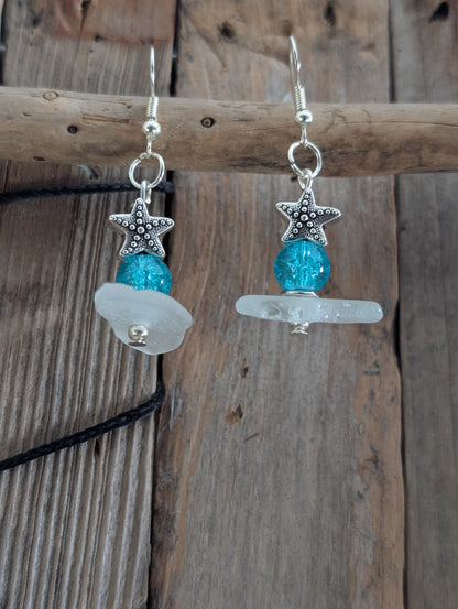 Starfish Beach Glass Earrings