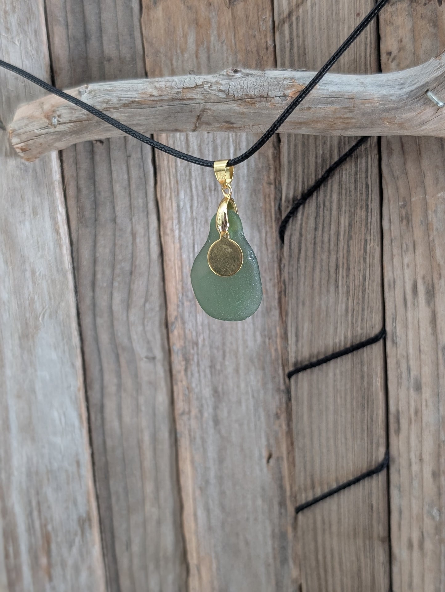 Green Beach Glass Necklace