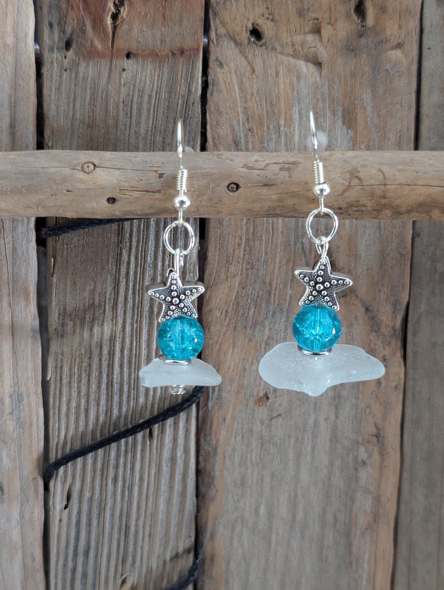 Starfish Beach Glass Earrings
