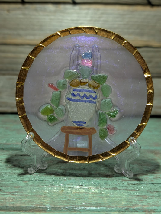 Beach Glass Hanging Flowers Decor